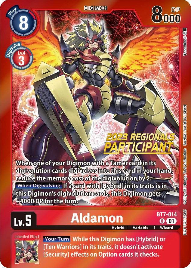 BT7-014, Digimon, Hybrid, Next Adventure Promos, Promo, Red, Variable, Wizard Aldamon [BT7-014] (2023 Regionals Participant) [Next Adventure Promos] - Trading Card World