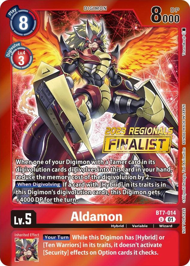BT7-014, Digimon, Hybrid, Next Adventure Promos, Promo, Red, Variable, Wizard Aldamon [BT7-014] (2023 Regionals Finalist) [Next Adventure Promos] - Trading Card World