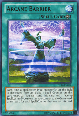 Continuous Spell, Duelist League Promo, Rare, Spell, Unlimited Arcane Barrier (Green) [DL14-EN014] Rare - Trading Card World