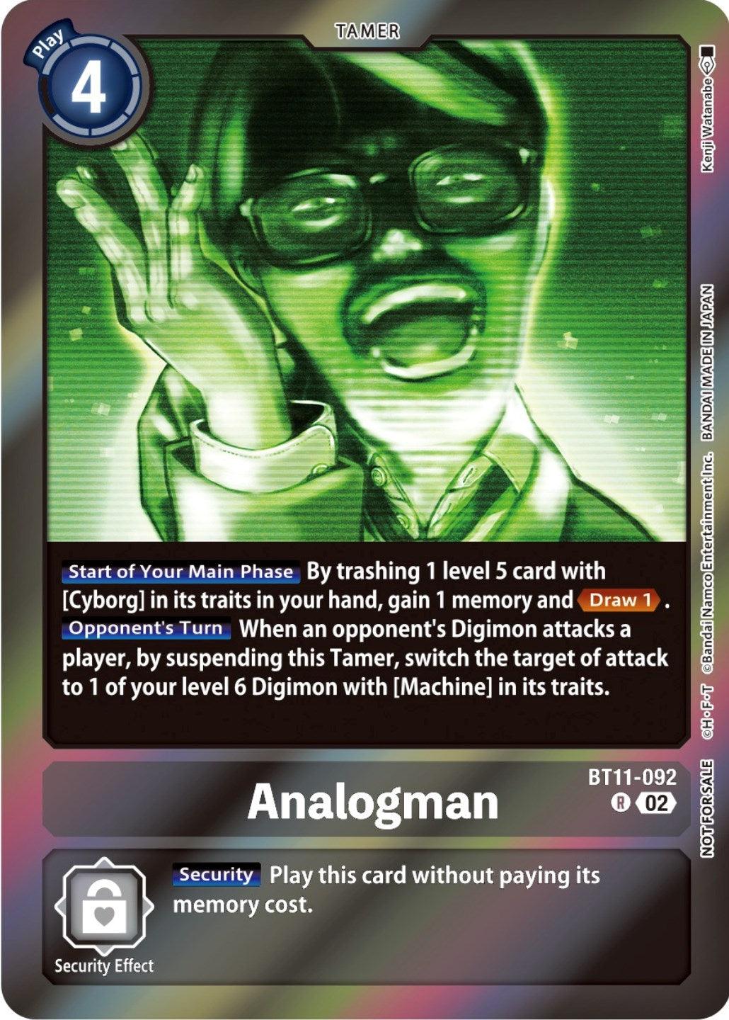 Black, BT11-092, Dimensional Phase Promos, Promo, Tamer Analogman [BT11-092] (Event Pack 5) [Dimensional Phase Promos] - Trading Card World