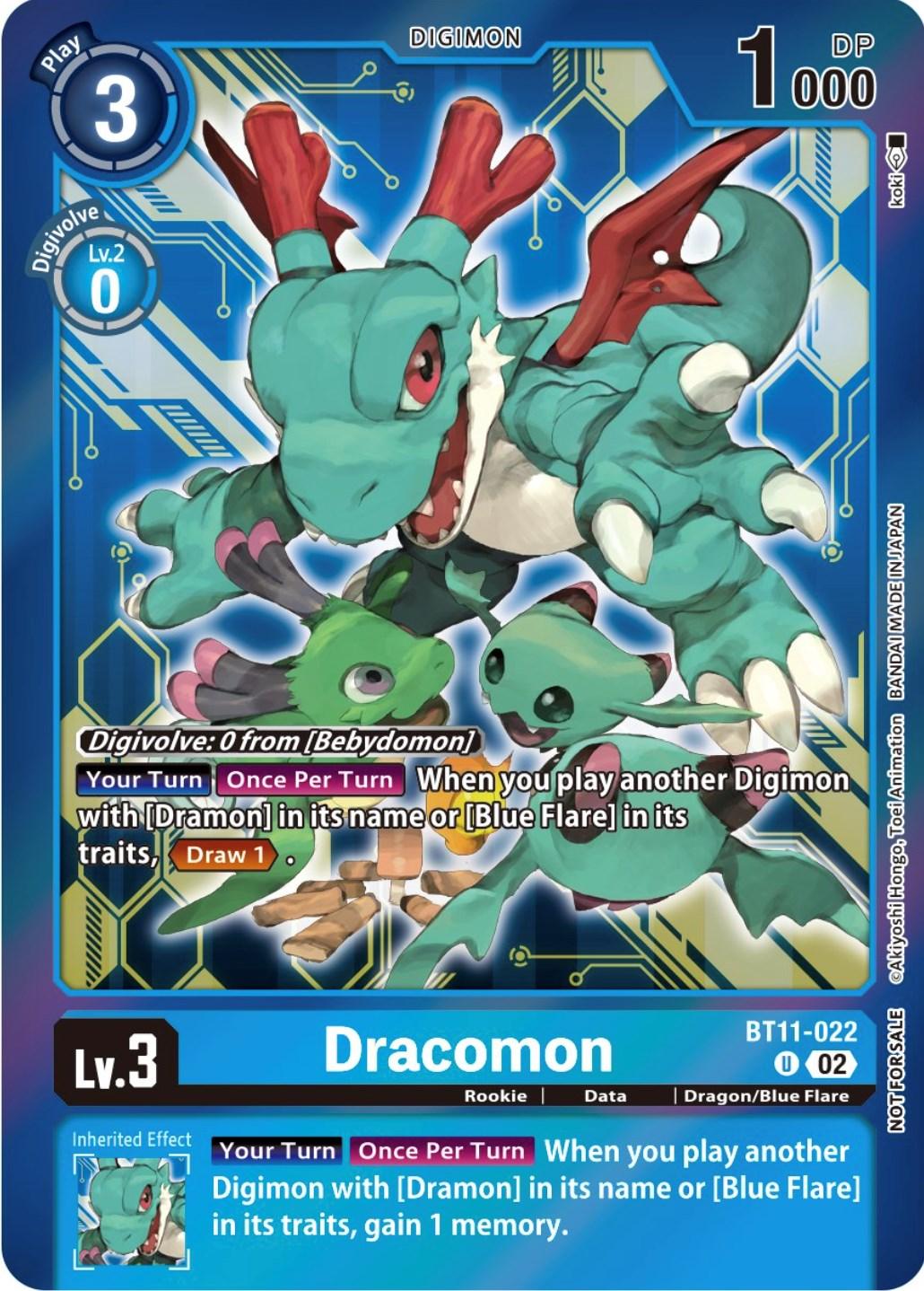 Blue, BT11-022, Data, Digimon, Dimensional Phase Promos, Dragon/Blue Flare, Promo, Rookie Dracomon [BT11-022] (Event Pack 5) [Dimensional Phase Promos] - Trading Card World