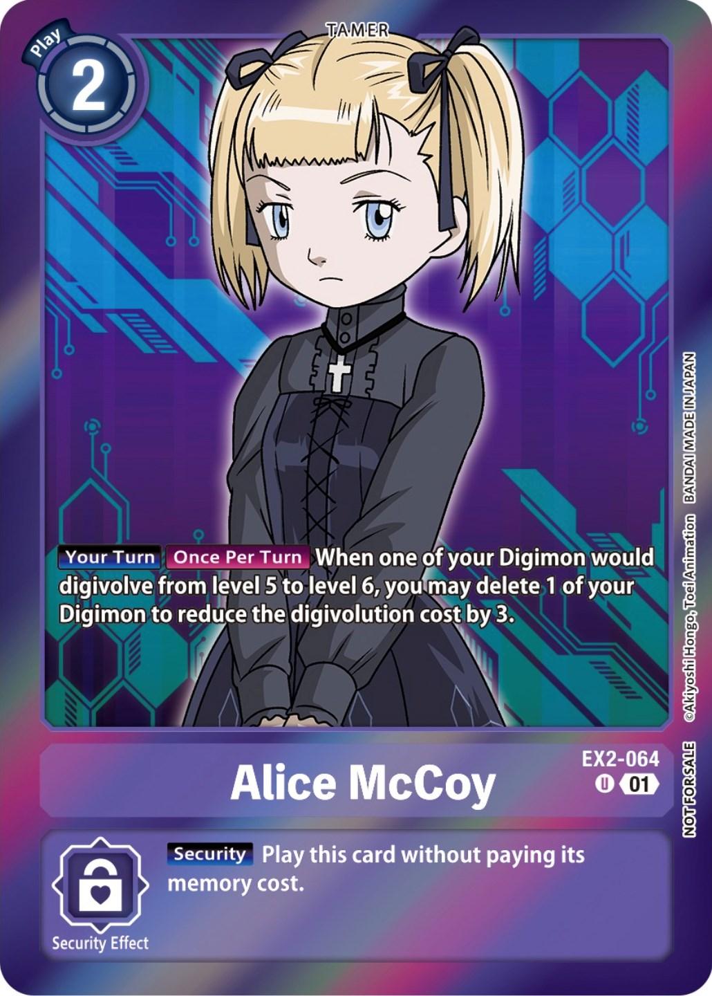 Digital Hazard Promos, EX2-064, Promo, Purple, Tamer Alice McCoy [EX2-064] (Event Pack 5) [Digital Hazard Promos] - Trading Card World
