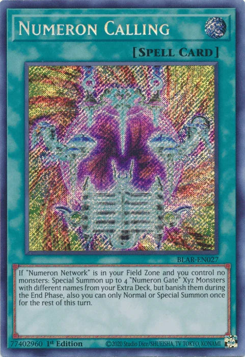 1st Edition, Battles of Legend: Armageddon, Normal Spell, Secret Rare, Spell Numeron Calling [BLAR-EN027] Secret Rare - Trading Card World