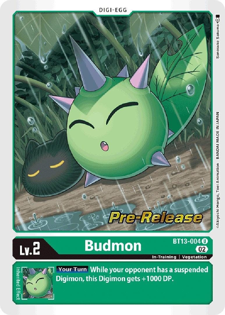 BT13-004, Digi-Egg, Green, In-Training, Uncommon, Vegetation, Versus Royal Knights Booster Pre-Release Cards Budmon [BT13-004] [Versus Royal Knights Booster Pre-Release Cards] - Trading Card World