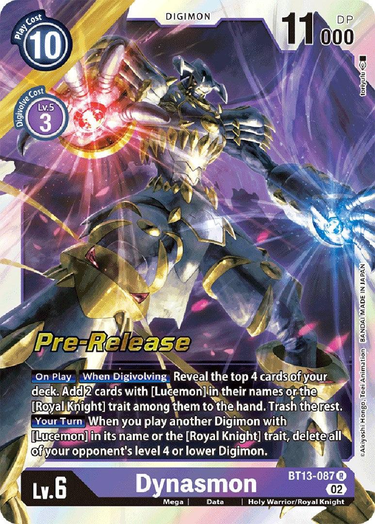BT13-087, Data, Digimon, Holy Warrior/Royal Knight, Mega, Purple, Rare, Versus Royal Knights Booster Pre-Release Cards Dynasmon [BT13-087] [Versus Royal Knights Booster Pre-Release Cards] - Trading Card World