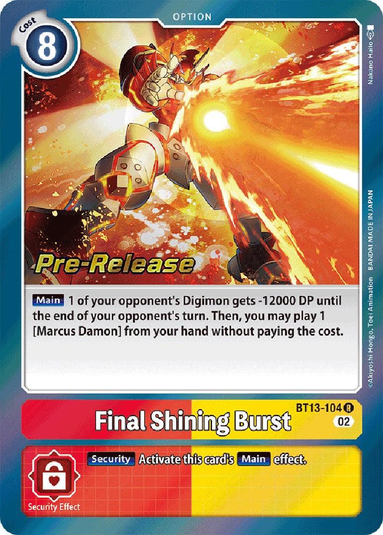 BT13-104, Option, Rare, Red;Yellow, Versus Royal Knights Booster Pre-Release Cards Final Shining Burst [BT13-104] [Versus Royal Knights Booster Pre-Release Cards] - Trading Card World