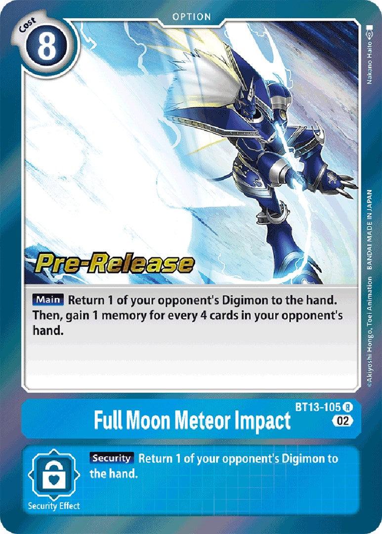 Blue, BT13-105, Option, Rare, Versus Royal Knights Booster Pre-Release Cards Full Moon Meteor Impact [BT13-105] [Versus Royal Knights Booster Pre-Release Cards] - Trading Card World