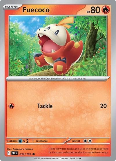 034, Common, Fire, Scarlet & Violet: Paldea Evolved Fuecoco (034/193) (Theme Deck Exclusive) [Scarlet & Violet: Paldea Evolved] - Trading Card World