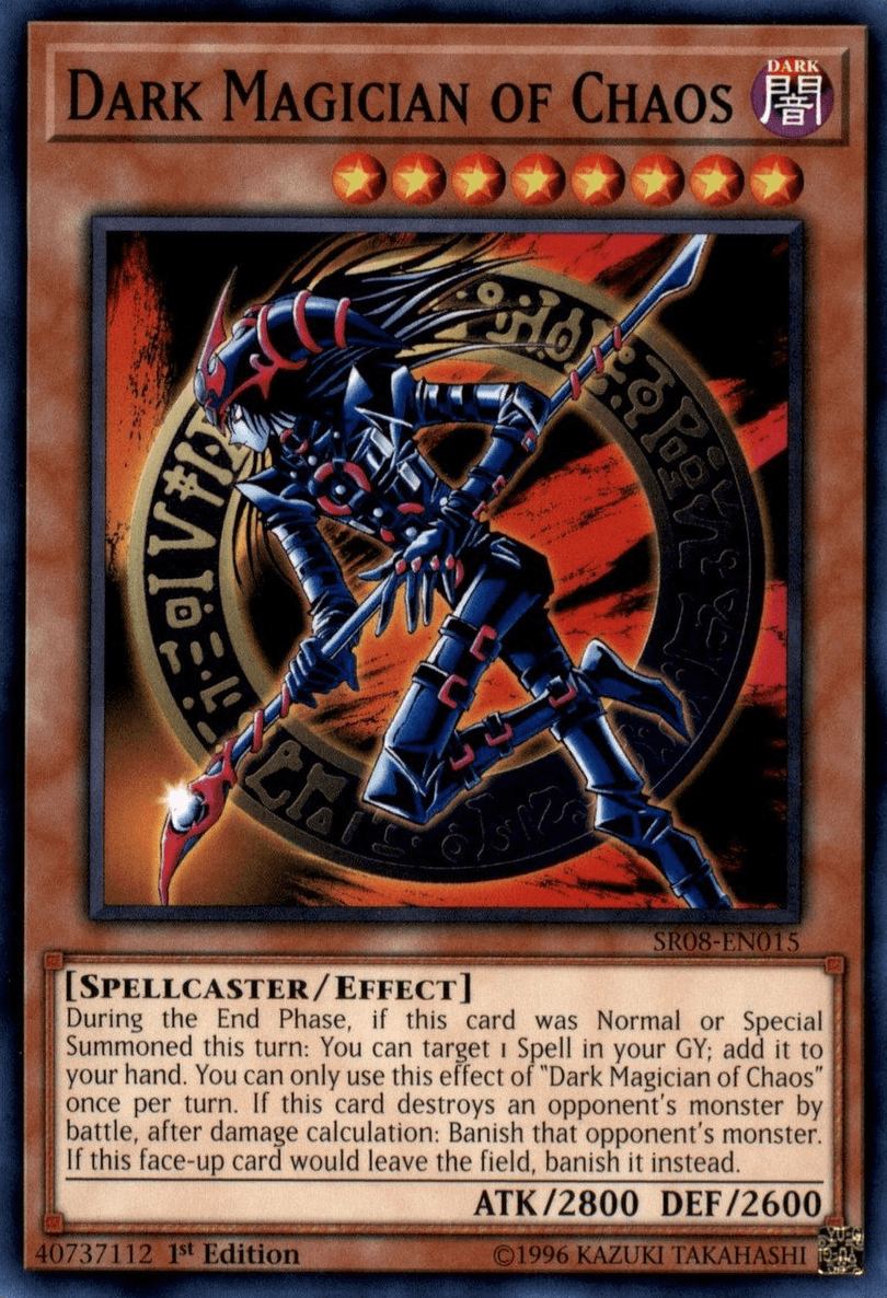 1st Edition, Common, Dark, Effect Monster, Spellcaster, Structure Deck: Order of the Spellcasters Dark Magician of Chaos [SR08-EN015] Common - Trading Card World