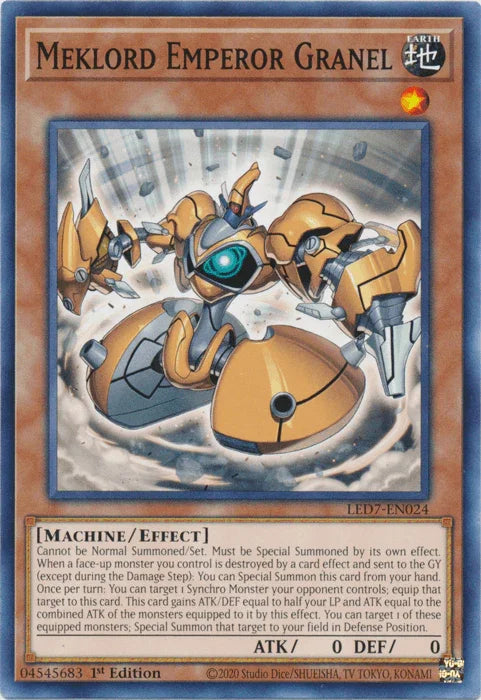 1st Edition, Common, Earth, Effect Monster, Legendary Duelists: Rage of Ra, Machine, Unlimited Meklord Emperor Granel [LED7-EN024] Common - Trading Card World