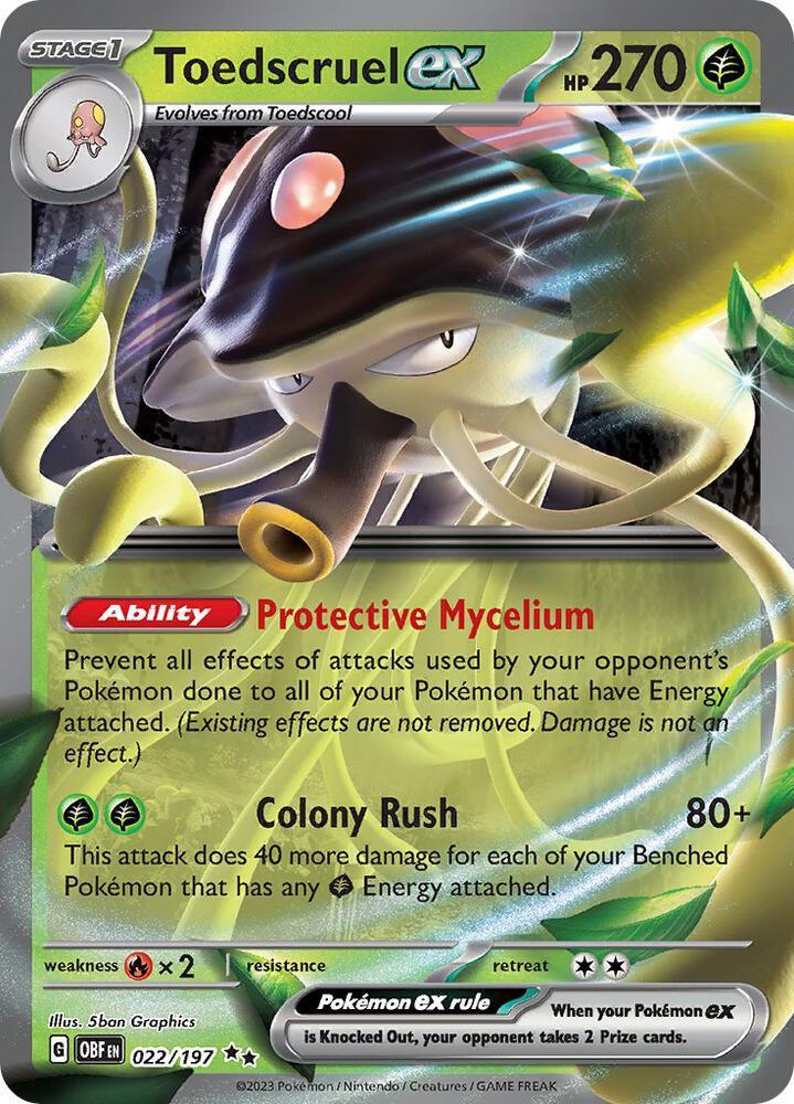 Scarlet & Violet: Obsidian Flames Toedscruel ex (022/197) [Scarlet & Violet: Obsidian Flames] - Trading Card World