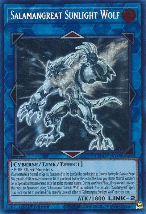 1st Edition, Cyberse, Fire, Ghost Rare, Legendary Duelists: Soulburning Volcano, Link/Effect Monster Salamangreat Sunlight Wolf [LD10-EN000] Ghost Rare - Trading Card World
