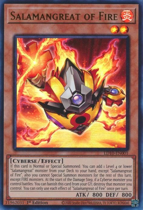 1st Edition, Cyberse, Effect Monster, Fire, Legendary Duelists: Soulburning Volcano, Ultra Rare Salamangreat of Fire [LD10-EN001] Ultra Rare - Trading Card World
