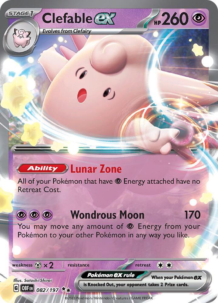Scarlet & Violet: Obsidian Flames Clefable ex (082/197) [Scarlet & Violet: Obsidian Flames] - Trading Card World