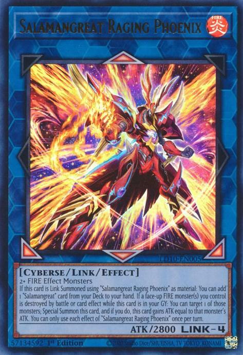 1st Edition, Cyberse, Fire, Legendary Duelists: Soulburning Volcano, Link/Effect Monster, Ultra Rare Salamangreat Raging Phoenix [LD10-EN005] Ultra Rare - Trading Card World