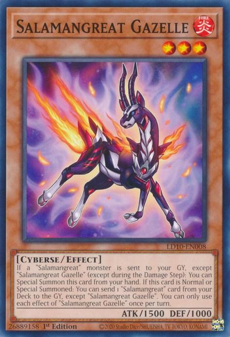 1st Edition, Common, Cyberse, Effect Monster, Fire, Legendary Duelists: Soulburning Volcano Salamangreat Gazelle [LD10-EN008] Common - Trading Card World