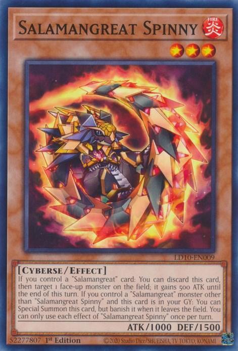 1st Edition, Common, Cyberse, Effect Monster, Fire, Legendary Duelists: Soulburning Volcano Salamangreat Spinny [LD10-EN009] Common - Trading Card World