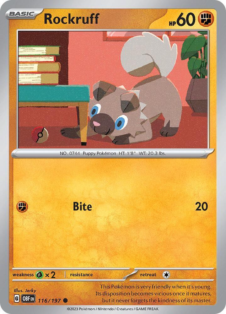 Scarlet & Violet: Obsidian Flames Rockruff (116/197) [Scarlet & Violet: Obsidian Flames] - Trading Card World