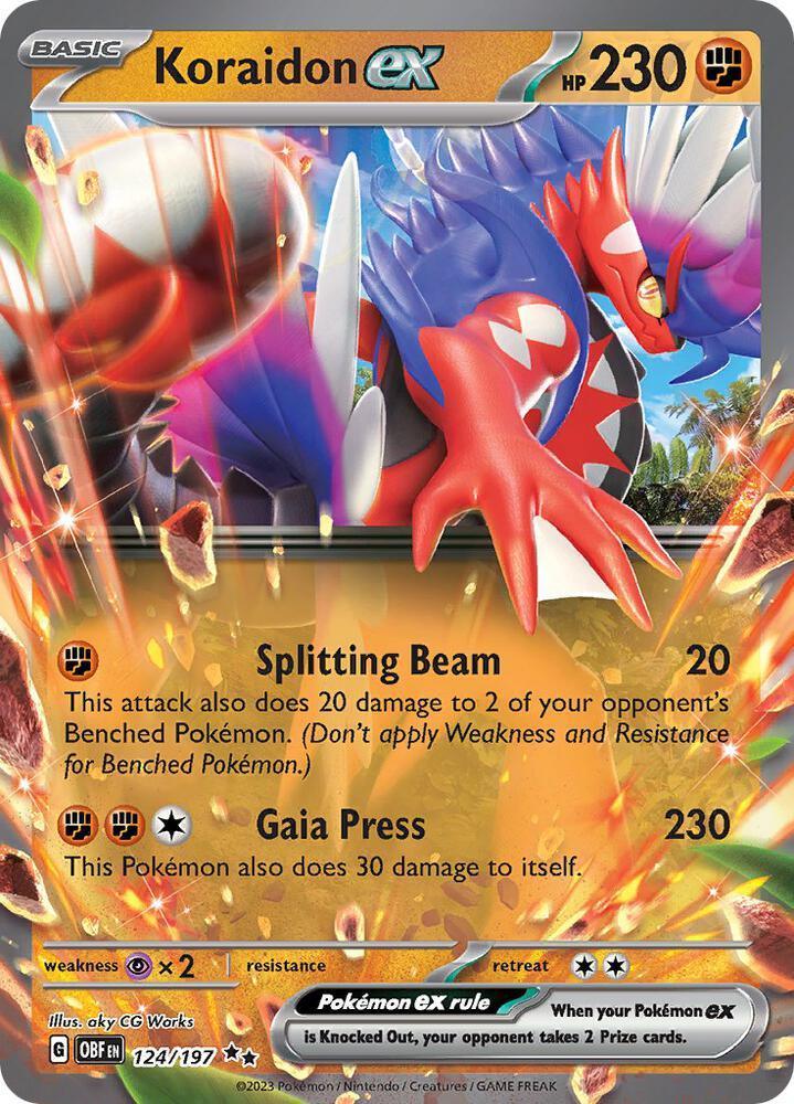 124, Scarlet & Violet: Obsidian Flames Koraidon ex (124/197) [Scarlet & Violet: Obsidian Flames] - Trading Card World
