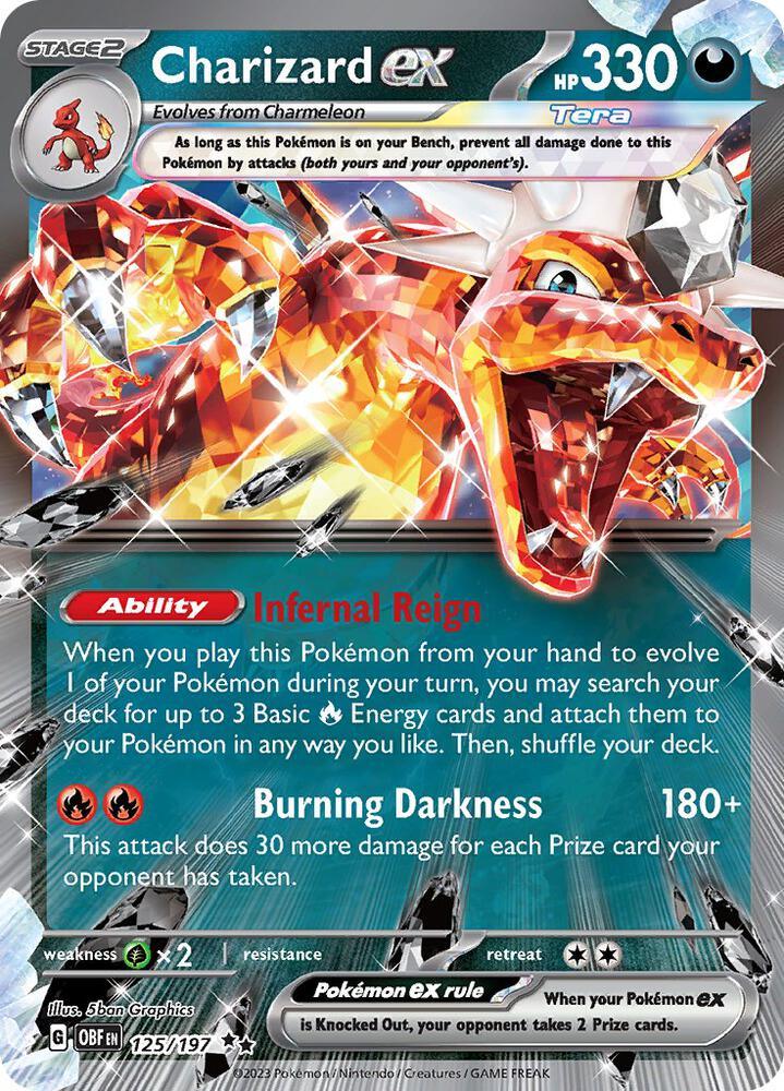 Scarlet & Violet: Obsidian Flames Charizard ex (125/197) [Scarlet & Violet: Obsidian Flames] - Trading Card World