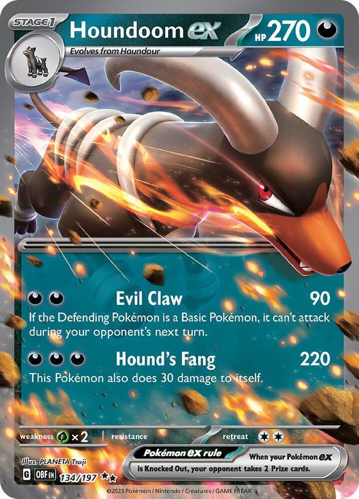 Scarlet & Violet: Obsidian Flames Houndoom ex (134/197) [Scarlet & Violet: Obsidian Flames] - Trading Card World
