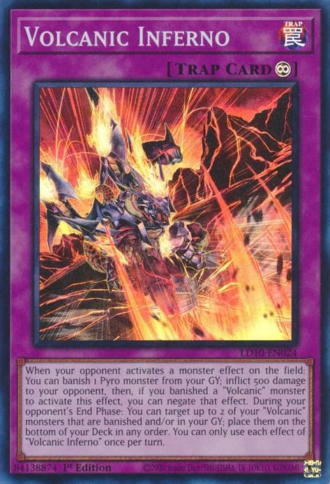 1st Edition, Continuous Trap, Legendary Duelists: Soulburning Volcano, Super Rare, Trap Volcanic Inferno [LD10-EN024] Super Rare - Trading Card World