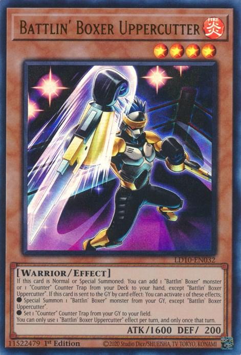 1st Edition, Effect Monster, Fire, Legendary Duelists: Soulburning Volcano, Ultra Rare, Warrior Battlin' Boxer Uppercutter [LD10-EN032] Ultra Rare - Trading Card World