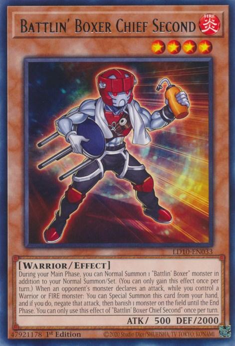 1st Edition, Effect Monster, Fire, Legendary Duelists: Soulburning Volcano, Rare, Warrior Battlin' Boxer Chief Second [LD10-EN033] Rare - Trading Card World