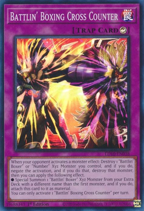 1st Edition, Counter Trap, Legendary Duelists: Soulburning Volcano, Super Rare, Trap Battlin' Boxing Cross Counter [LD10-EN038] Super Rare - Trading Card World