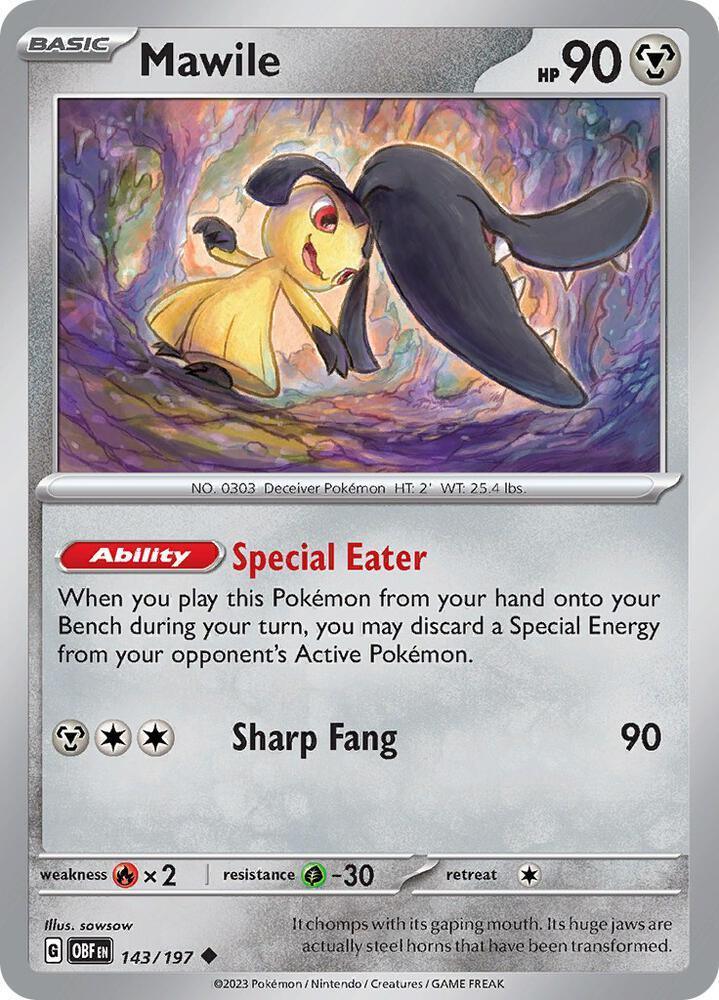Scarlet & Violet: Obsidian Flames Mawile (143/197) [Scarlet & Violet: Obsidian Flames] - Trading Card World