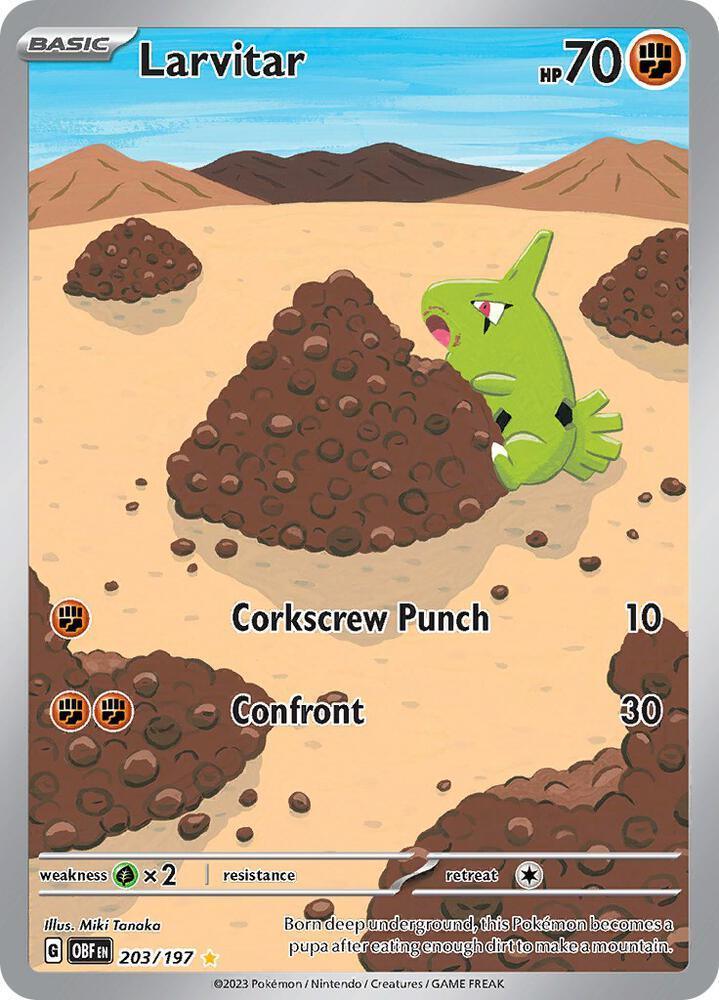 203, Scarlet & Violet: Obsidian Flames Larvitar (203/197) [Scarlet & Violet: Obsidian Flames] - Trading Card World
