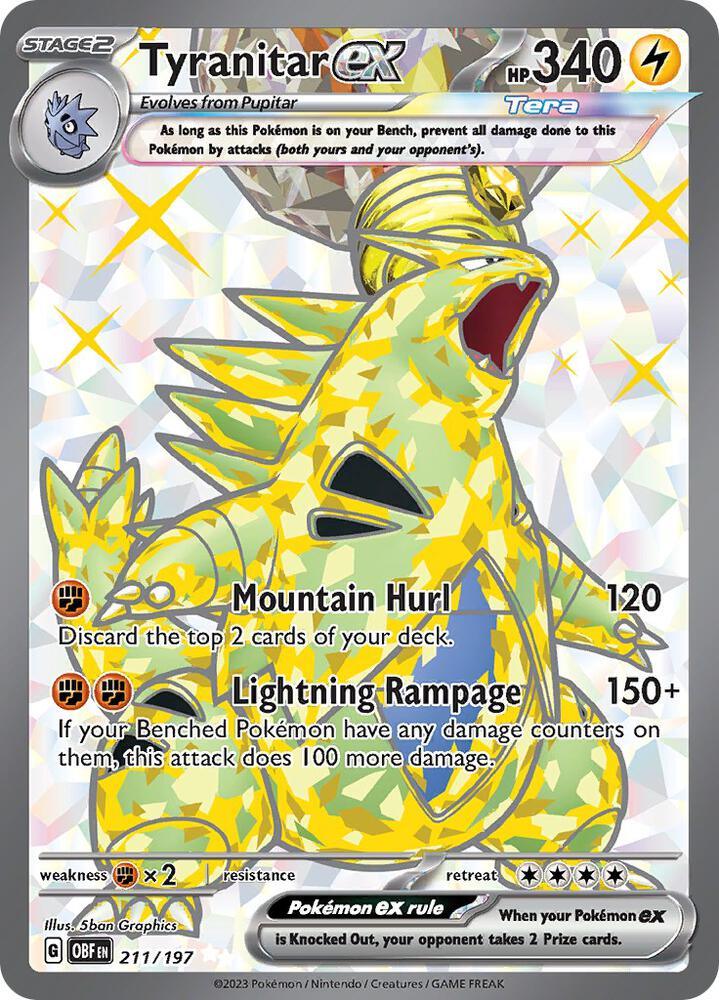 Scarlet & Violet: Obsidian Flames Tyranitar ex (211/197) [Scarlet & Violet: Obsidian Flames] - Trading Card World