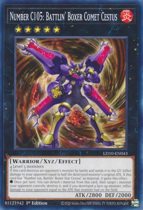 1st Edition, Common, Fire, Legendary Duelists: Soulburning Volcano, Warrior, Xyz/Effect Monster Number C105: Battlin' Boxer Comet Cestus [LD10-EN043] Common - Trading Card World