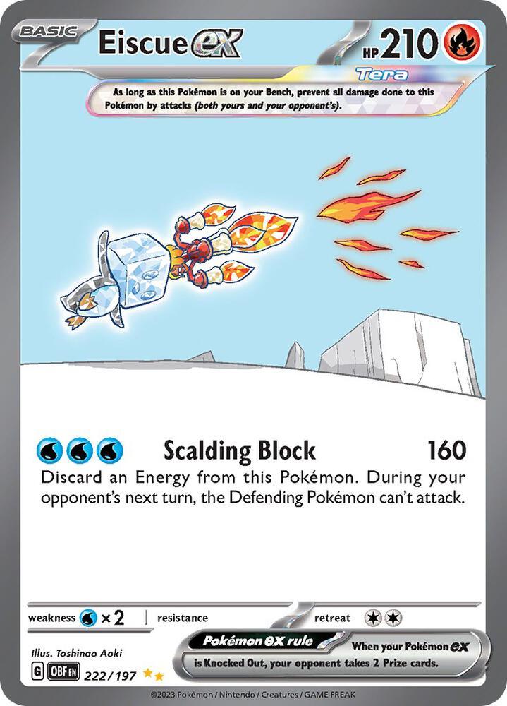 Scarlet & Violet: Obsidian Flames Eiscue ex (222/197) [Scarlet & Violet: Obsidian Flames] - Trading Card World
