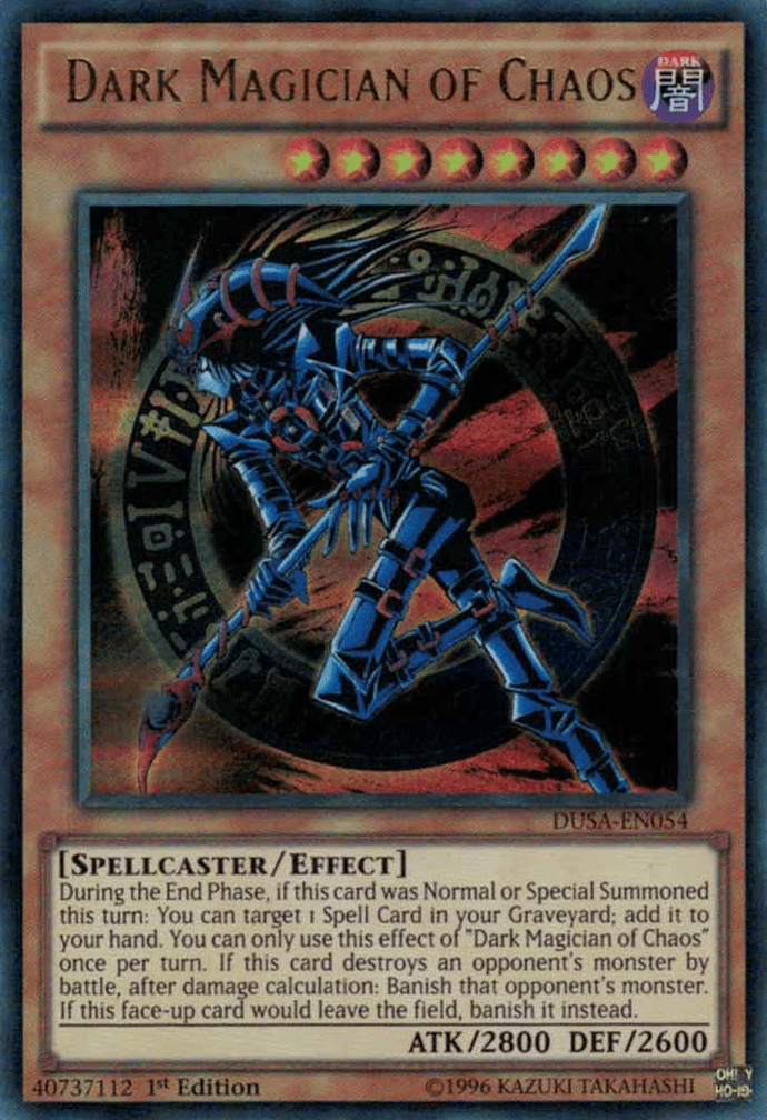 1st Edition, Dark, Duelist Saga, Effect Monster, Spellcaster, Ultra Rare Dark Magician of Chaos [DUSA-EN054] Ultra Rare - Trading Card World