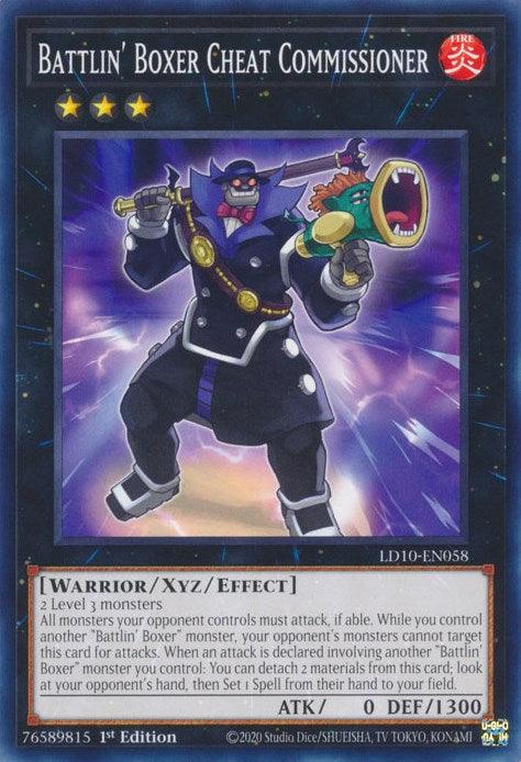 1st Edition, Common, Fire, Legendary Duelists: Soulburning Volcano, Warrior, Xyz/Effect Monster Battlin' Boxer Cheat Commissioner [LD10-EN058] Common - Trading Card World