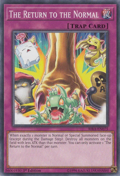 1st Edition, Common, Normal Trap, Rising Rampage, Trap, Unlimited The Return to the Normal [RIRA-EN075] Common - Trading Card World