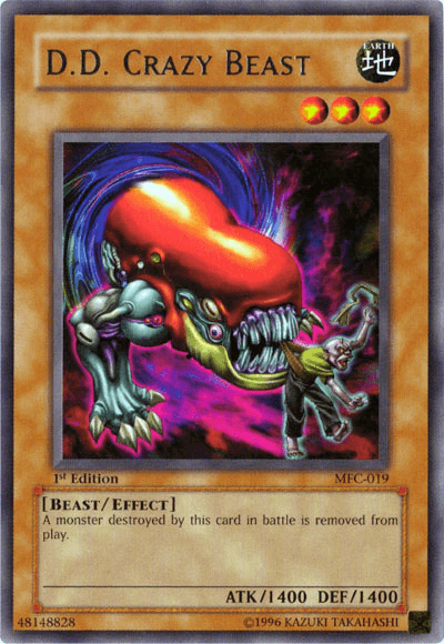 1st Edition, Beast, Earth, Effect Monster, Magician's Force, Rare, Unlimited D.D. Crazy Beast [MFC-019] Rare - Trading Card World