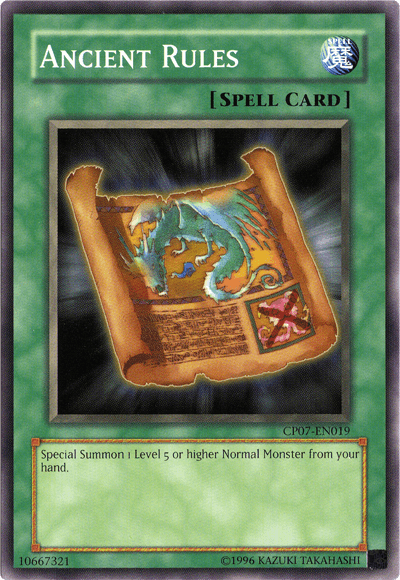 Champion Pack 7, Common, Normal Spell, Spell, Unlimited Ancient Rules [CP07-EN019] Common - Trading Card World