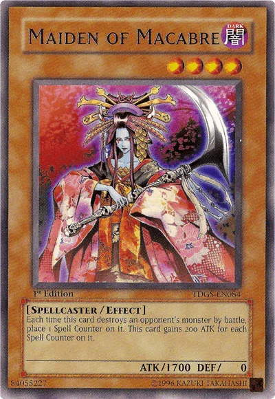 1st Edition, Dark, Effect Monster, Rare, Spellcaster, The Duelist Genesis, Unlimited Maiden of Macabre [TDGS-EN084] Rare - Trading Card World