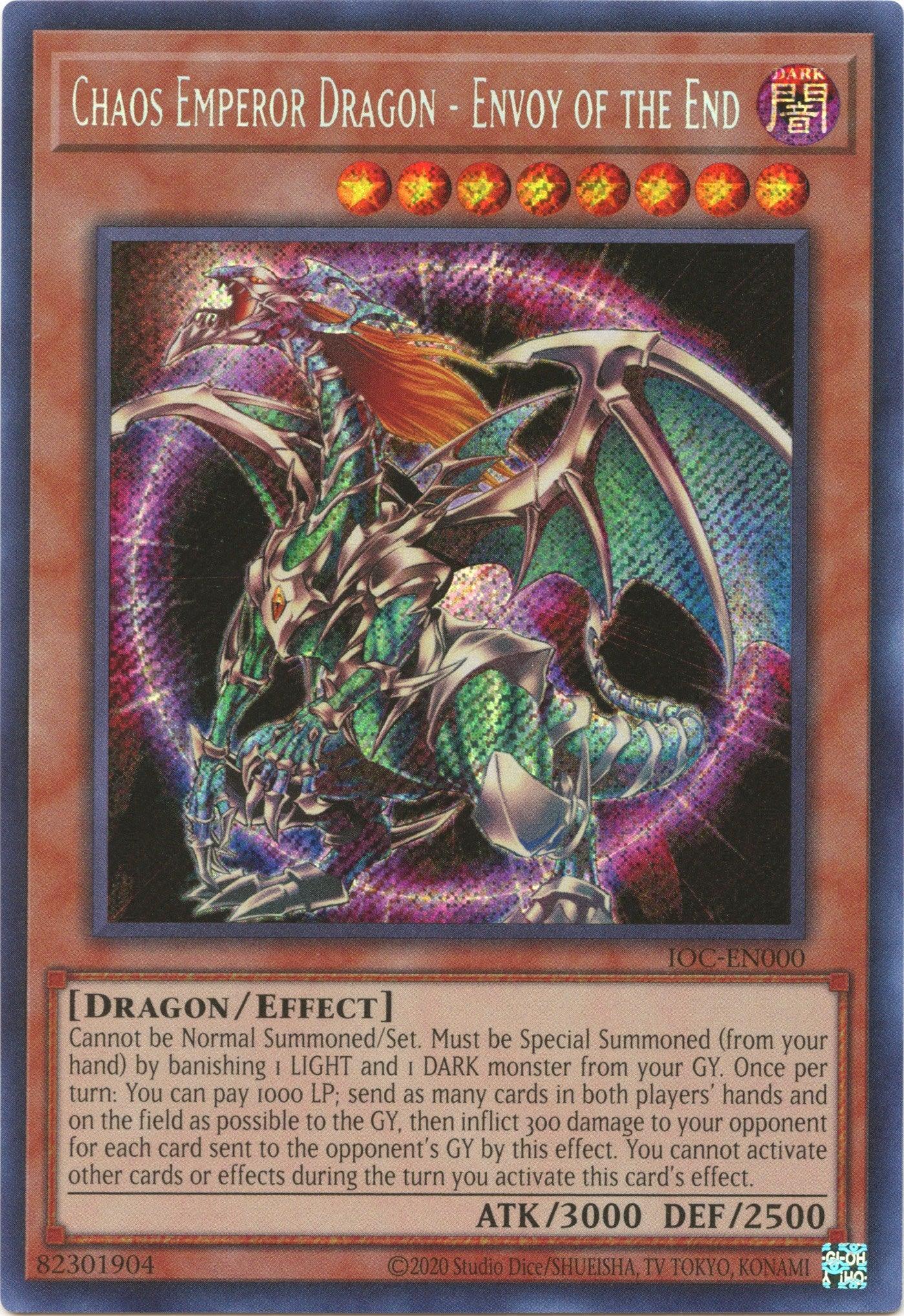 Dark, Dragon, Effect Monster, Invasion of Chaos (25th Anniversary Edition), Secret Rare, Unlimited Chaos Emperor Dragon - Envoy of the End (25th Anniversary) [IOC-EN000] Secret Rare - Trading Card World