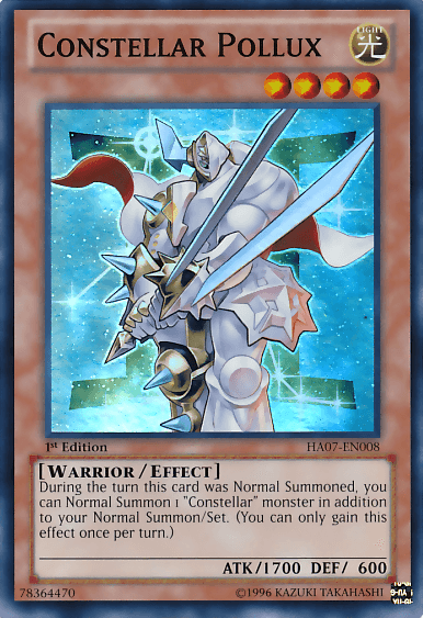 1st Edition, Effect Monster, Hidden Arsenal 7: Knight of Stars, Light, Super Rare, Unlimited, Warrior Constellar Pollux [HA07-EN008] Super Rare - Trading Card World