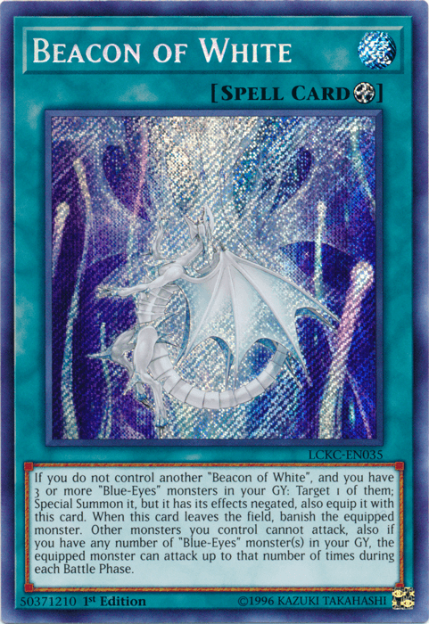 1st Edition, Equip Spell, Legendary Collection Kaiba, Secret Rare, Spell, Unlimited Beacon of White [LCKC-EN035] Secret Rare - Trading Card World
