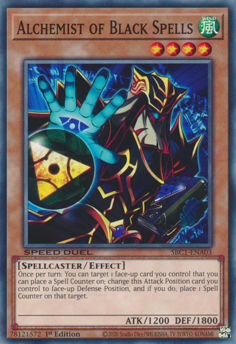 1st Edition, Common, Effect Monster, Speed Duel: Streets of Battle City, Spellcaster, Wind Alchemist of Black Spells [SBC1-ENA03] Common - Trading Card World