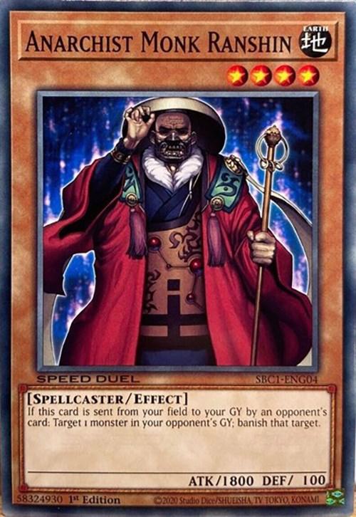 1st Edition, Common, Earth, Effect Monster, Speed Duel: Streets of Battle City, Spellcaster Anarchist Monk Ranshin [SBC1-ENG04] Common - Trading Card World