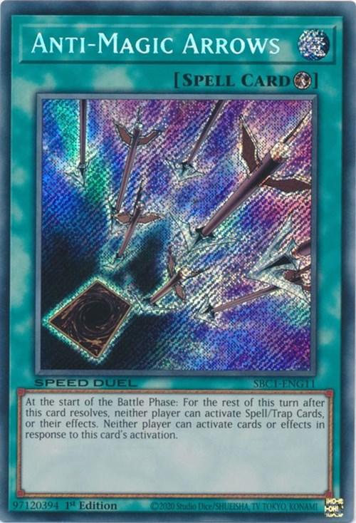 1st Edition, Quick-Play Spell, Secret Rare, Speed Duel: Streets of Battle City, Spell Anti-Magic Arrows [SBC1-ENG11] Secret Rare - Trading Card World