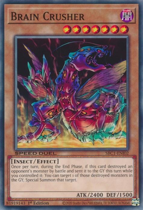 1st Edition, Common, Dark, Effect Monster, Insect, Speed Duel: Streets of Battle City Brain Crusher [SBC1-ENI02] Common - Trading Card World