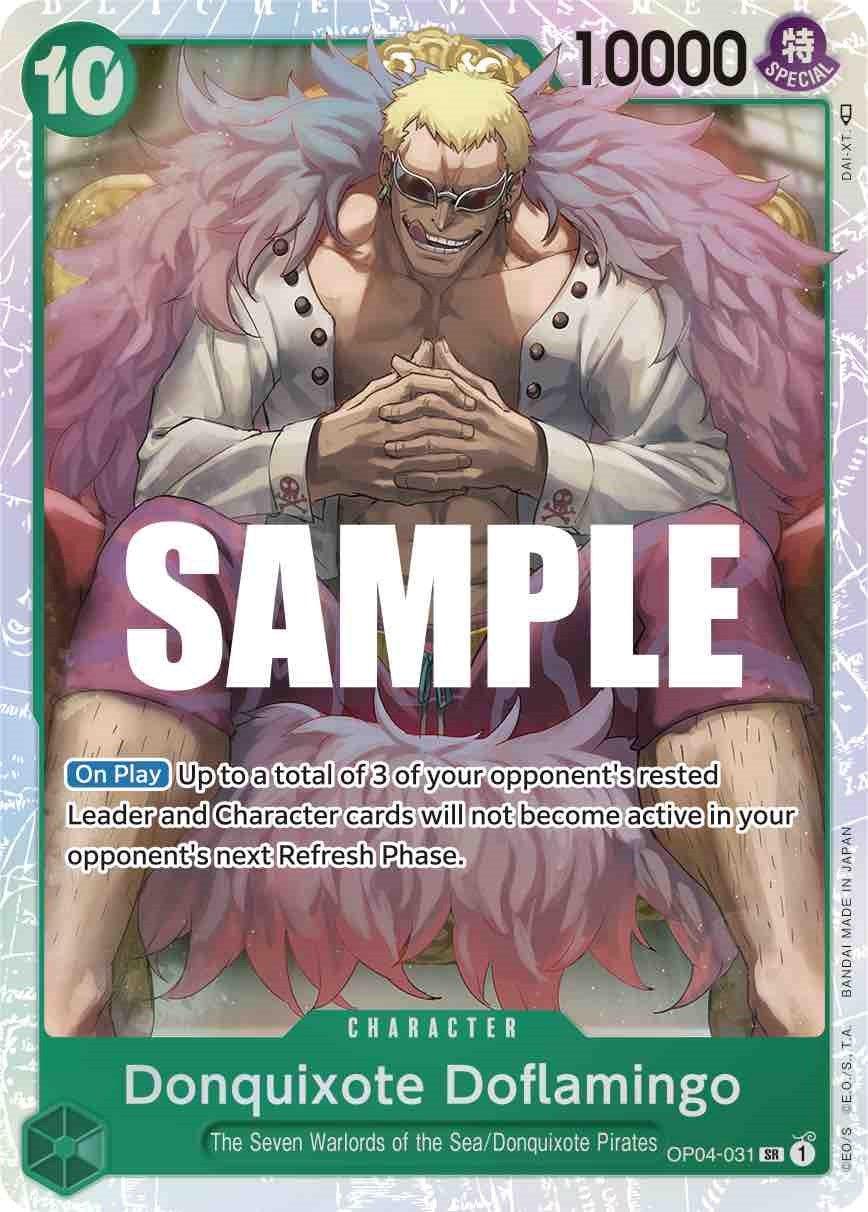 Character, Donquixote Pirates, Kingdoms of Intrigue, Super Rare, The Seven Warlords of the Sea Donquixote Doflamingo [Kingdoms of Intrigue] - Trading Card World