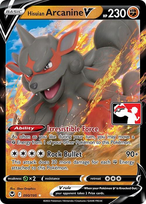 Prize Pack Series Three Hisuian Arcanine V (090/195) [Prize Pack Series Three] - Trading Card World