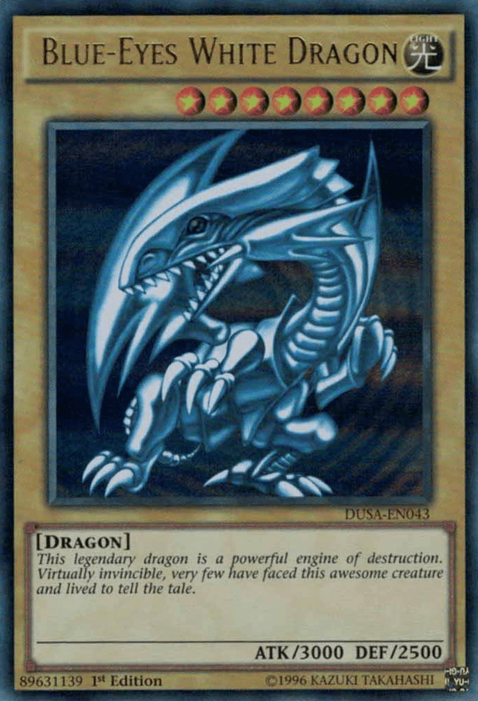 1st Edition, Dragon, Duelist Saga, Light, Normal Monster, Ultra Rare Blue-Eyes White Dragon [DUSA-EN043] Ultra Rare - Trading Card World